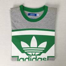 adidas Originals アディダス オリジナルス Ｔシャツ グラフィック グレー/グリーン/ホワイト Mサイズ トレフォイル W40381_画像6