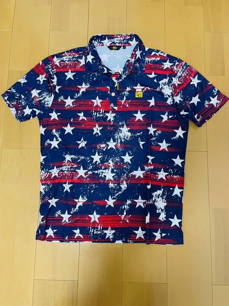 LOUDMOUTHラウドマウスLL星柄ポロシャツ新品同様試着程度美品/パーリーゲイツ GOLFウェア