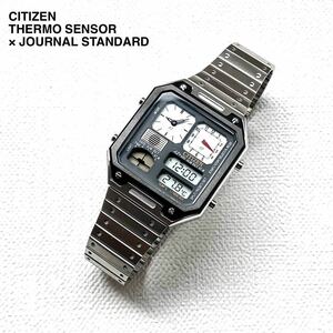  new goods CITIZEN Citizen Thermo sensor JOURNAL STANDARD Journal Standard special order temperature sensor wristwatch THERMO SENSOR rare free shipping 