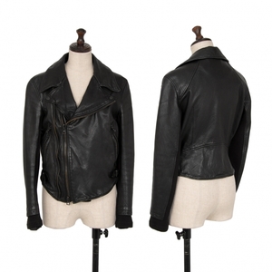  Limi feu LIMI feukau leather double rider's jacket black S [ lady's ]