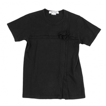 コムコム コムデギャルソンCOMME des GARCONS つまみコサージュ半袖Tシャツ 黒S 【レディース】_画像1