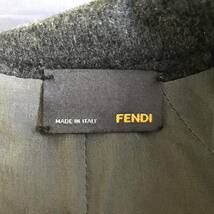 FENDI フェンディ イタリア製 正規品 プリーツデザイン 半袖ウールワンピース ポケット付き 美品 size 38_画像6