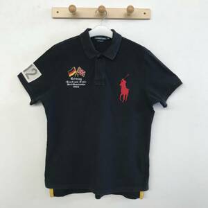 Polo Ralph Lauren CUSTOM FIT ポロ ラルフローレン 正規品 メンズ BIGポニー刺繍 半袖ラガーポロシャツ 良品 size XL 180/100A