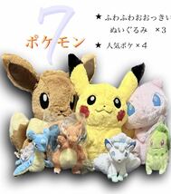 ポケモン [正規品]全10体 新品購入品 ふわふわおおきいぬいぐるみ×3 他×7ピカチュウチコリータリザードン ラプラス アルセウス ルカリオ_画像1