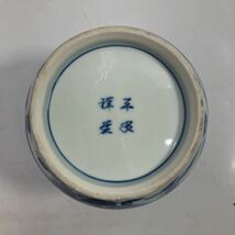 中国陶器　焼物　骨董　アンティーク　コレクション　工芸品　陶芸　中国　朝鮮　風景画　割れもの　陶器　壺　陶器の物入れ　蓋付き_画像3