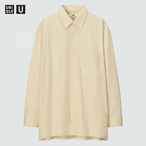 M オーバーサイズシャツ（長袖） uniqlo u Shirts 長袖シャツ 長袖 ロングスリーブ シャツ オーバーサイズ ユニクロ クリーム cream