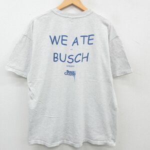 XL/古着 ヘインズ 半袖 ビンテージ Tシャツ メンズ 00s ブッシュガーデンス 大きいサイズ クルーネック 薄グレー 霜降り 23apr27 中古