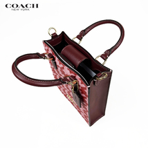 COACH コーチ レディース バッグ ミニ トート バッグ ミニバッグ ノース サウス ミニ トート ハウンドトゥース CJ677 新品 新作_画像8