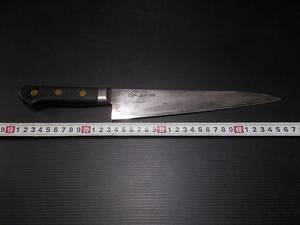 [即決有]銀座 菊秀 SWEDISH STEEL 牛刀包丁 全長36.5cm 刃渡り23.7cm 重量238g