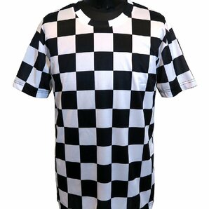 新品 3XLサイズ チェッカーフラッグ Tシャツ 540 白×黒 市松模様 ホワイト ブラック F1 パイロット ポールポジション ロック モードの画像1
