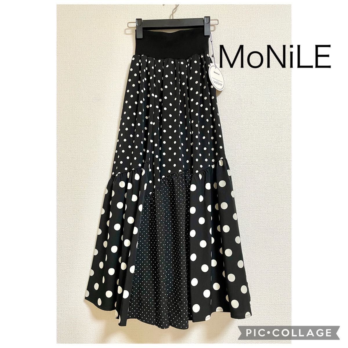 新品】MoNiLE モニーレウエストリブフレアースカート チェック