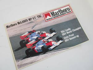 Marlboro マルボロ 1984 1984 N.ラウダ＆A.プロスト マルボロ・マクラーレン ステッカー/デカール 自動車 バイク レーシング F1 ① S64