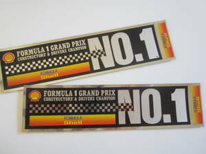 【２枚セット】Shell FORMULA1 GRAND PRIX フォーミュラ1 NO1 ステッカー/デカール 自動車 バイク オートバイ レーシング S65