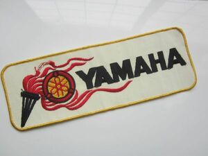 【大きめ】ビンテージ YAMAHA 音叉マーク ヤマハ バイク ワッペン/刺繍 エンブレム 自動車 整備 作業着 オートバイ B05