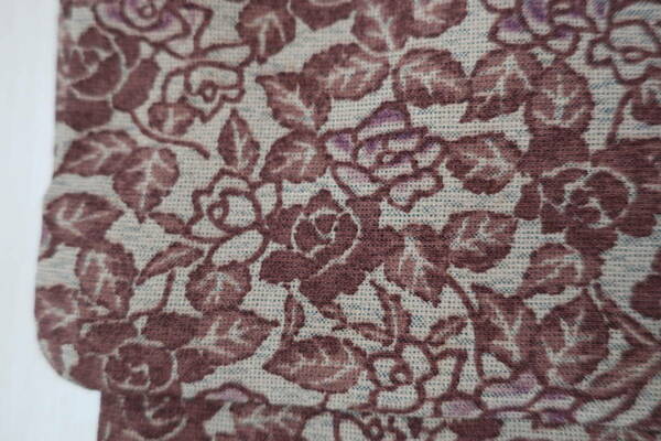 小紋　正絹　バラ　薔薇　花柄　中古　美品　着物　和装　kimono 