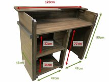 木製レジカウンター・受付台_幅120×奥行50×高さ99_オールナット＋ニス_NP144_画像7
