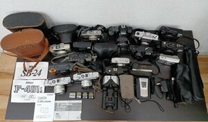 ＃262A　カメラ 双眼鏡　リチウム電池　カメラ用品 など30点 Nikon Canon Minolta Konica 他おまとめ ジャンク品