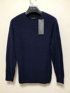 新品即決★1 piu 1 uguale 3定価5万円ドロップショルダーニットNAVY