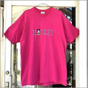 ★ミッキーマウス　90s　USA製　Tシャツ　size XL　刺繍★検 ビンテージ ディズニー ビッグサイズ アメリカ 古着 80s