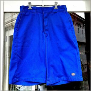 ★ディッキーズ　Dickies　90s　USA製　ショートパンツ　ハーフパンツ　W30　青　①★検 ビンテージ ショーツ ワーク アメリカ 古着