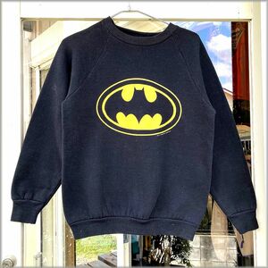 ★BATMAN　バットマン　80s　スウェット　トレーナー　size M　ブラック　黒　アメリカ買付★検 ビンテージ 70s 90s 古着 アメコミ Tシャツ