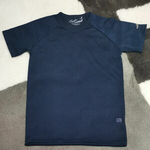 クロコダイル Tシャツ カットソー プルオーバー クルーネック 半袖 L 紺