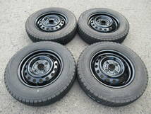 中古スタッドレス☆145/80-13 145/80R13 BS BLIZZAK VRX スズキ純正 鉄チン ブラック 4J+45 100 4H 54φ ワゴンR アルト ラパン等に☆_画像1