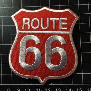 アイロンワッペン★ROUTE66★ルート６６★赤