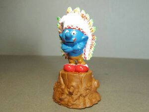 Smurf Smurf PVC figure attaching pencil sharpener Native American n