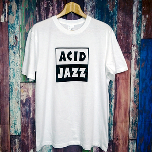 送込　ACID JAZZ　Label　 半袖Tシャツ　白色　Mサイズ 