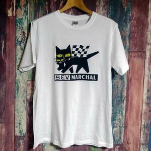 送込　S.E.V. MARCHAL マーシャル　ベロ出し子猫　半袖Tシャツ　白Mサイズ