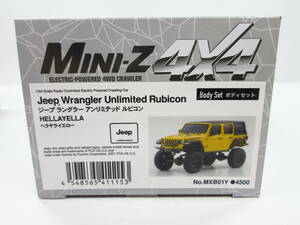 送料350円 ジープ ラングラー ミニッツ 4×4 アンリミテッド ルビコン イエロー 新品 mini-z Jeep Wrangler MXB01Y 京商 ボディ MX-01