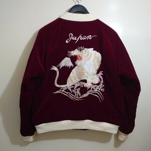 ★美品★HOUSTON　別珍　虎龍JAPAN　ベルベット　size Ｌ　スカジャン　スーベニアジャケット　ビンテージ