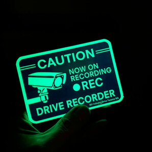 ドライブレコーダー録画中 蓄光セキュリティサイン（裏面シール付き） ■ アメリカン雑貨 アメリカ雑貨の画像6