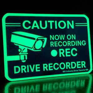 ドライブレコーダー録画中 蓄光セキュリティサイン（裏面シール付き） ■ アメリカン雑貨 アメリカ雑貨の画像7