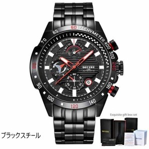 メンズ 紳士 時計 腕時計 スポーツ 自動巻き ステンレススチール クロノグラフ 機械式 ビジネスの画像8