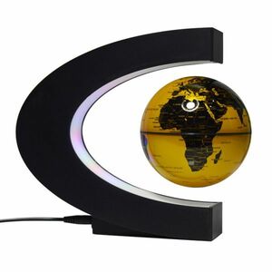 地球儀 C字型 磁気浮上 浮上 LEDライト付き 世界地図 ギフト プレゼント オフィス 置物 Aaa144