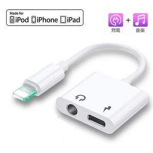 iPhone用 イヤホン 充電 同時 3.5mm 変換アダプタ 2in1 iOS11/12/13/14対応