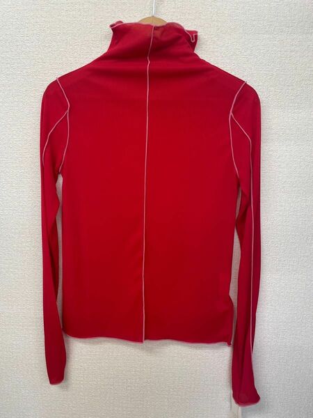 新品　MIDVEIN シアーライン　ロングスリーブ　RED