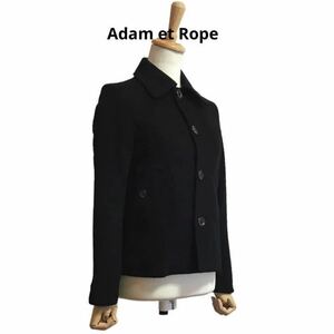 Adam et Rope カシミア混 エルボーパッチジャケット ショートコート
