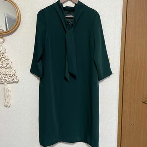 【united arrows green label relaxing】ボウタイ七分袖ワンピース