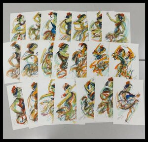 Art hand Auction Ryusuke Tonguu Woman Figure Beautiful Woman Dancer Watercolor Painting 21 Sheets Only Expression Painter from Paris Artist Active Overseas ③w230644, artwork, painting, Ink painting