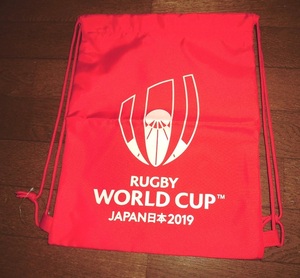 RUGBY WORLD CUP JAPAN 日本 2019 ラグビー ワールドカップ ジャパン ナップサック バッグ ポーチ 巾着袋 RWC正規品 RED 未使用品 