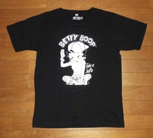 BETTY BOOP ベティ・ブープ 半袖 グラフィック Tシャツ 正規品 BLK 2(M) 使用少 美品/ベティーちゃん アメコミ