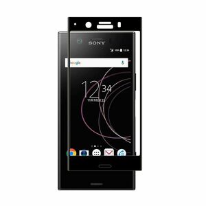 Xperia XZ1 Compact SO-02K 9H 0.26mm 枠黒色 全面保護 3D曲面カバー 強化ガラス 液晶保護フィルム 2.5D K672