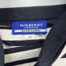 BURBERRY BLUE LABEL ☆ アンサンブルトップス ボーダー チューブトップ シャツ 38 ホワイト ブラック 大人カジュアル バーバリー■FB52_画像6