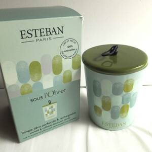  new goods #ESTEBAN Esthe van deco Latte .b candle sous l'oliveier Hsu olibie aroma candle unused 170g France made 