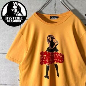 ヒステリックグラマー HYSTERIC GLAMOUR ヴィクセンガール ヒスガール Tシャツ メンズ 両面 プリント オレンジ サイズ L　5351