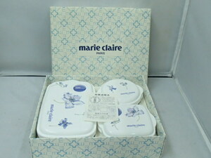 ＃55850 【未使用保管品】 marie claire マリ・クレール ジャルダンブルー 電子レンジ容器 3Pcs セット MC-611 保存容器 ランチボックス