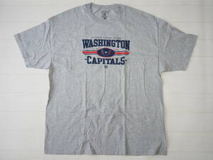 ☆送料無料☆ OLD TIME HOCKEY USA直輸入 古着 半袖 NHL WASHINGTON CAPITALS ワシントン・キャピタルズ Tシャツ メンズ 2XL グレー 中古